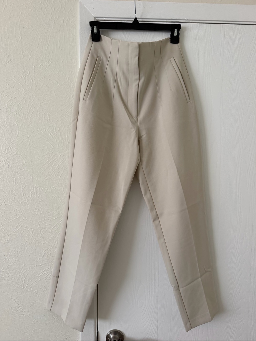 High-Waist Cream Women’s Dress Pants